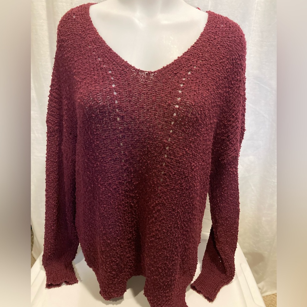 Dreamer purple/burgundy slub knit for spring